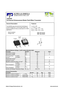 AOD420 N-Channel Enhancement Mode Field Effect Transistor