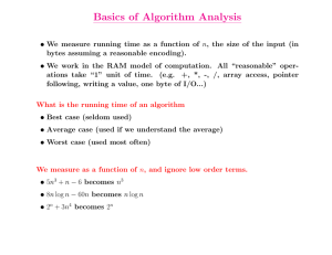 Basics of Algorithm Analysis