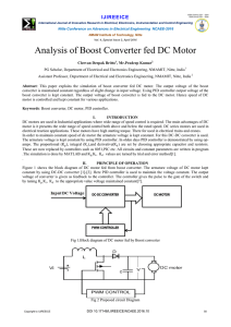 Analysis of Boost Converter fed DC Motor