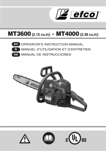 MT3600 MT4000 CHAINSAW