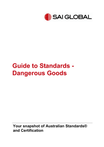 Guide to Standards - Dangerous Goods