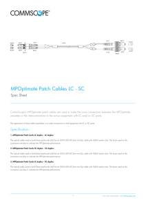 MPOptimate Patch Cables LC - SC - Spec Sheet