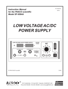 LOW VOLTAGE AC/DC POWER SUPPLY