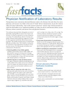 FastFacts: Physician Notification of Laboratory Results