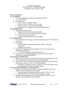 Suggested Specification SECTION 10 26 13 CORNER GUARDS