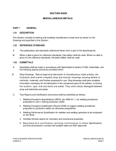 SECTION 05500 MISCELLANEOUS METALS