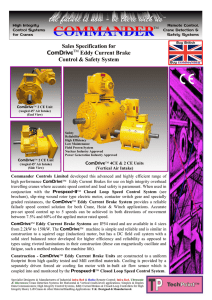 Sales Specification for ComDriveTM Eddy Current Brake Control