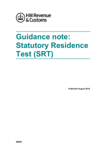 Guidance note for Statutory Residence Test