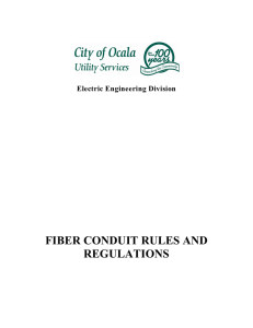 FIBER CONDUIT RULES AND REGULATIONS