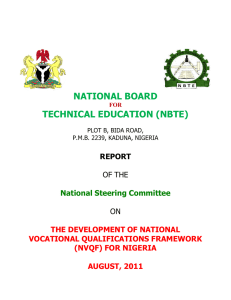 NATIONAL BOARD TECHNICAL EDUCATION (NBTE)