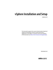 vSphere Installation and Setup