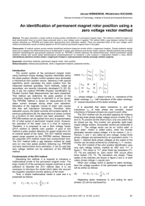 An identification of permanent magnet rotor position using a zero