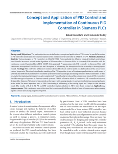 Concept and Application of PID Control and Implementation of