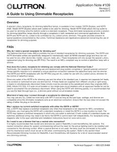 A Guide to Using Dimmable Receptacles APP NOTE (048109)