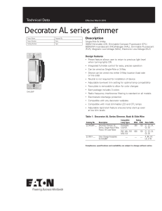 Decorator AL series dimmer