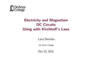 Lecture 22: Using Kirchhoff`s laws
