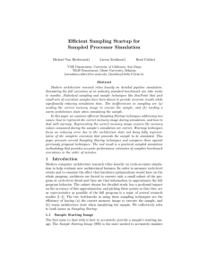 Efficient Sampling Startup for Sampled Processor Simulation