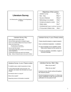 Literature Survey - Indian Institute of Technology Madras