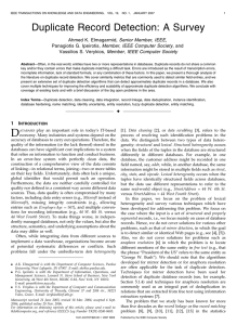 Duplicate Record Detection: A Survey - Computer Science