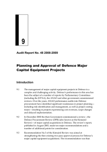 Chapter 9: Planning and Approval of Defence Major Capital