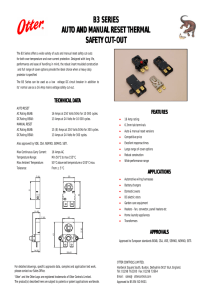 b3 series auto and manual reset thermal safety cut-out