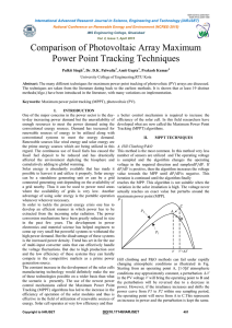 Comparison of Photovoltaic Array Maximum Power Point