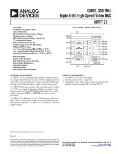 ADV7125 CMOS, 330 MHz Triple 8-Bit High Speed Video DAC Data