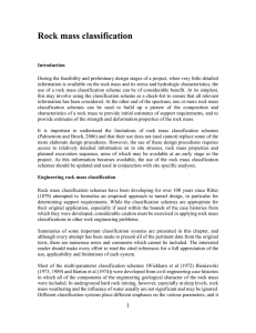1 Rock mass classification