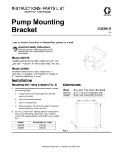 308394B - Pump Mounting Bracket, Instructions-Parts, English
