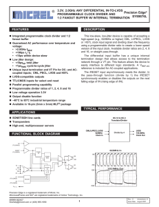 DESCRIPTION FEATURES Precision Edge® SY89876L