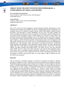 urban mass transit system for hyderabad: a comparison