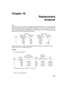 Chapter 10 Replacement Analysis