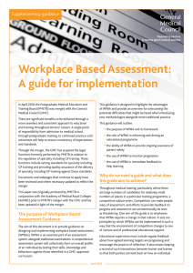 Workplace based Assessment: A guide for implementation