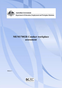MEM17002B Conduct workplace assessment
