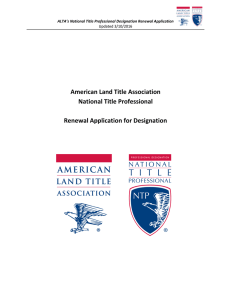 NTP Renewal Application - American Land Title Association