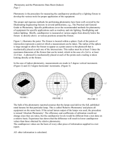 Photometry and the Photometric Data Sheet (Indoor)