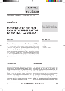 ASSESSMENT OF THE BASE FLOW IN THE UPPER PART OF