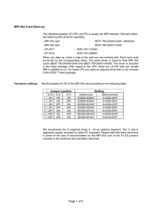 Page 1 of 9 MPI ISA Card Start