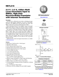 NB7L216 - 2.5 V / 3.3 V, 12Gb/s Multi Level Clock/Data Input to