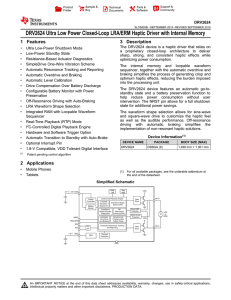 DRV2624 Ultra Low Power Closed-Loop LRA/ERM Haptic Driver