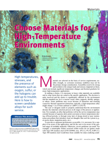 Choose Materials for High-Temperature Environments