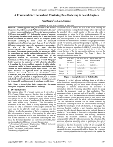 A Framework for Hierarchical Clustering Based Indexing in Search