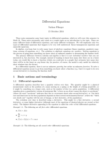 Differential Equations - Brown math department