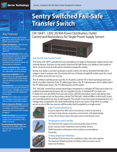 Sentry Switched Fail-Safe Transfer Switch