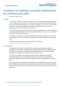 Guidance on making reasonable adjustments for students and staff