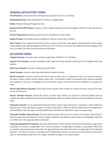 Indelac Valve Actuator Glossary