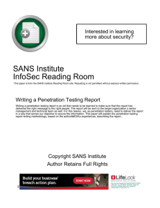 Writing a Penetration Testing Report