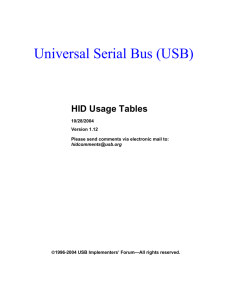 HID Usage Tables