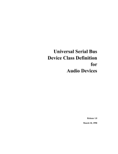 Universal Serial Bus Device Class Definition for Audio