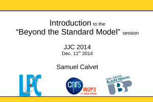 Introduction to the “Beyond the Standard Model” session